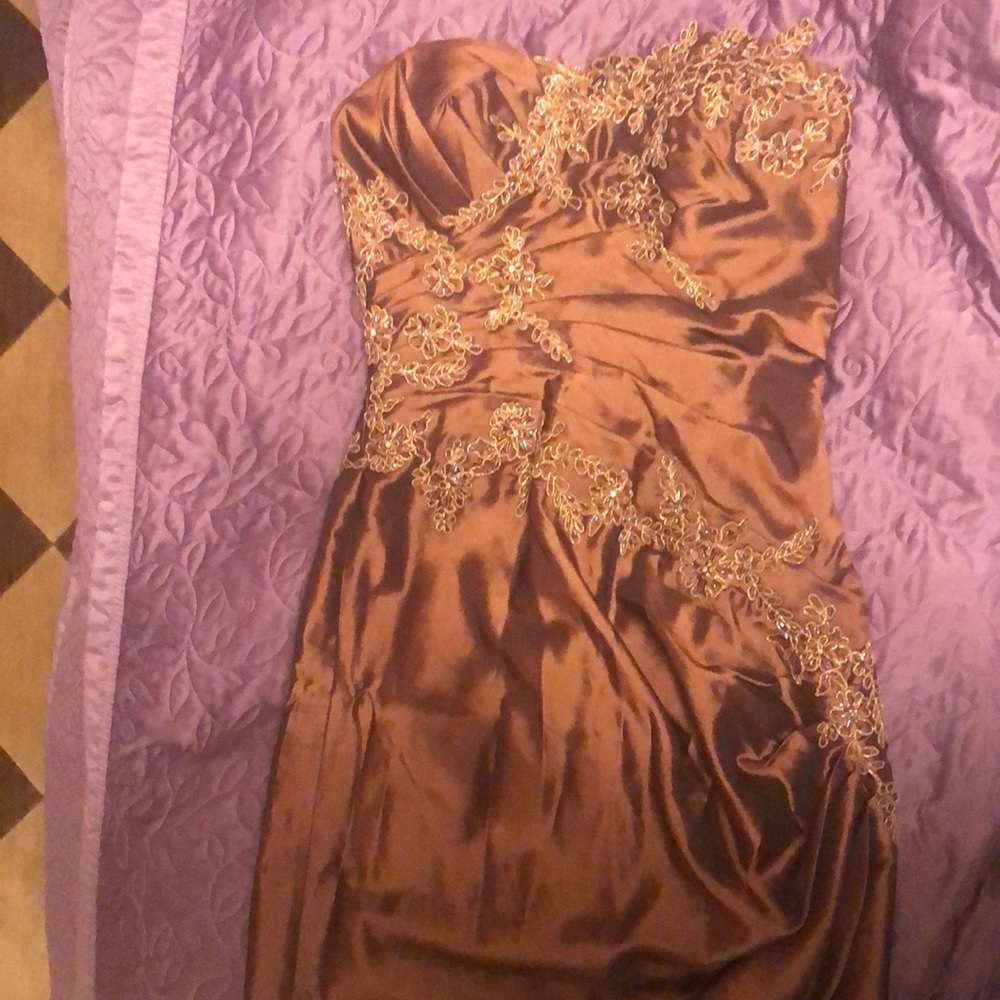 Chocolate brown evening long gown